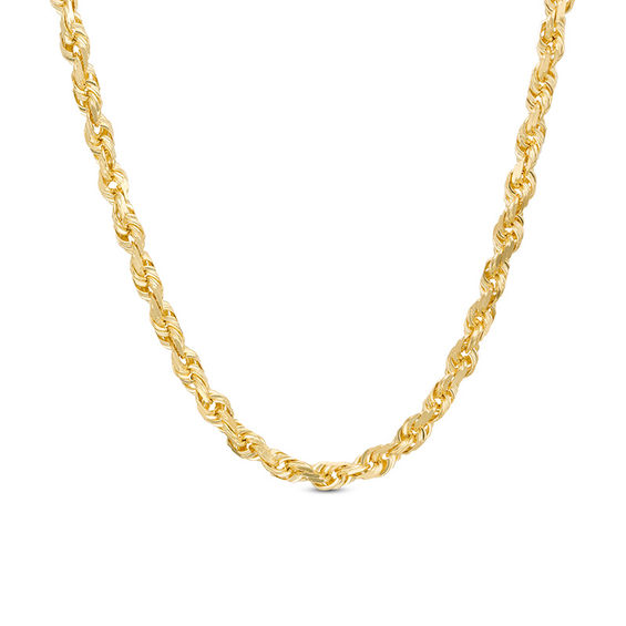 Men s 4.5mm Rope Chain Necklace in 14K Gold 22