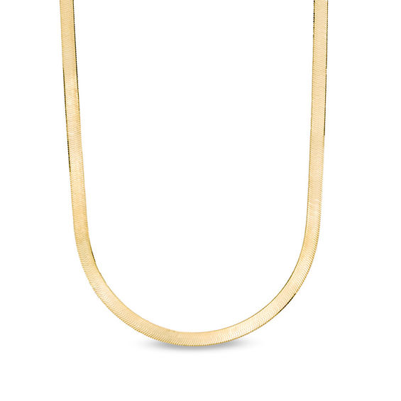 Ladies' 4.0mm Herringbone Chain Necklace in 14K Gold - 18"