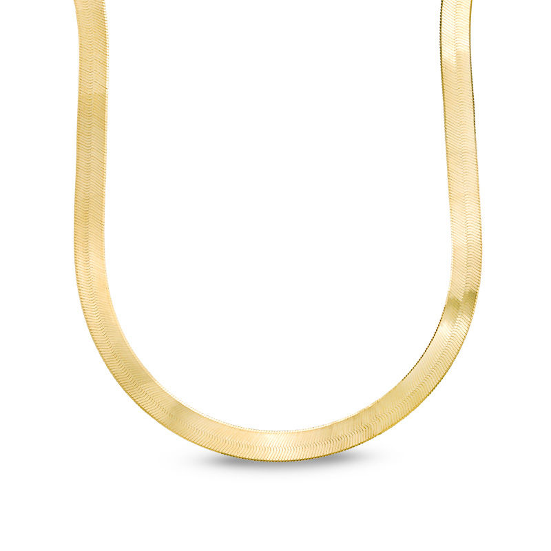 18K Gold Necklace Round Herringbone Chain - HELAS – HELAS Jewelry