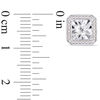 Thumbnail Image 2 of 1/20 CT. T.W. Diamond Beaded Octagon Frame Vintage-Style Stud Earrings in Sterling Silver