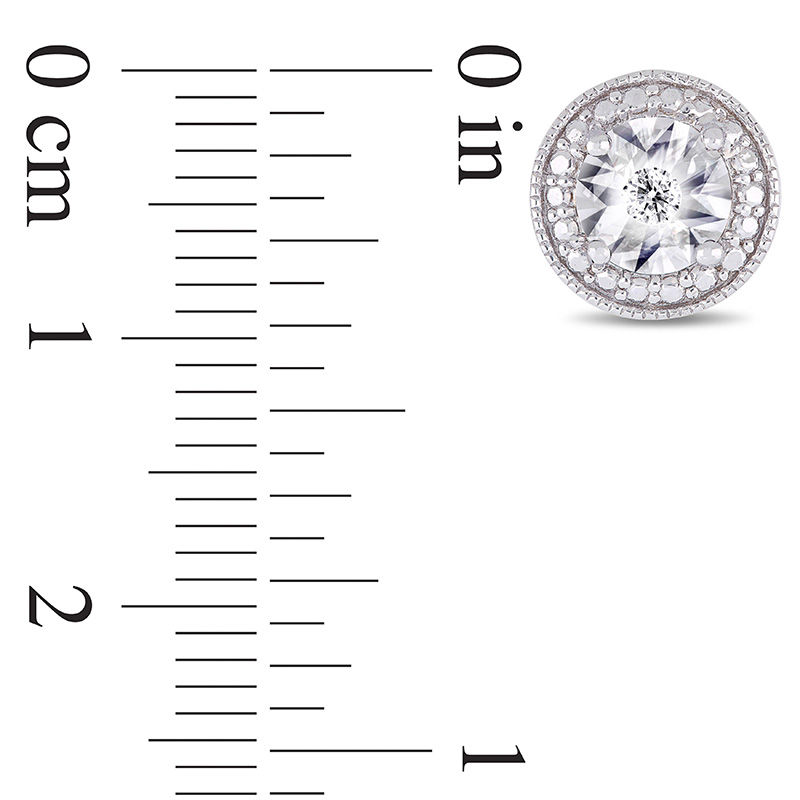 Main Image 2 of Men's 1/20 CT. T.W. Diamond Beaded Frame Vintage-Style Stud Earrings in Sterling Silver