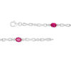 Thumbnail Image 2 of Oval Lab-Created Ruby Infinity Link Bracelet in Sterling Silver - 7.5"