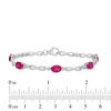 Thumbnail Image 3 of Oval Lab-Created Ruby Infinity Link Bracelet in Sterling Silver - 7.5"