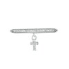 Thumbnail Image 2 of 1/10 CT. T.W. Diamond Cross Dangle Bar Ring in 10K White Gold - Size 7