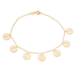 Charm Bracelets Zales Cut Out Letter Disc Charm Bracelet 1 Line