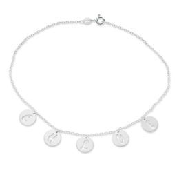 Anklets Bracelets Zales Cut Out Letter Disc Charm Anklet 1 Line