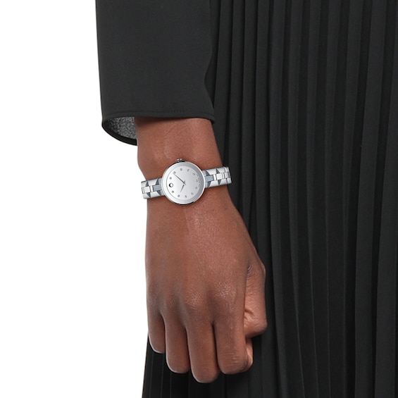 Ladies' Movado Sapphireâ¢ 1/5 CT. T.w. Diamond Watch with Silver-Tone Dial (Model: 0607193)