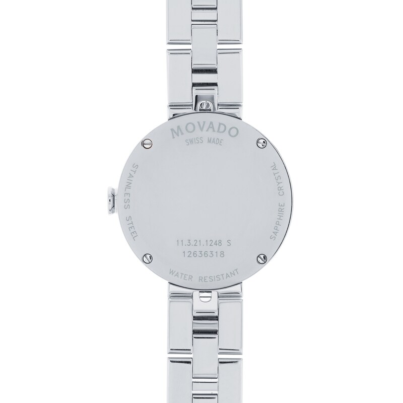 Main Image 4 of Ladies' Movado Sapphire™ 1/5 CT. T.W. Diamond Watch with Silver-Tone Dial (Model: 0607193)