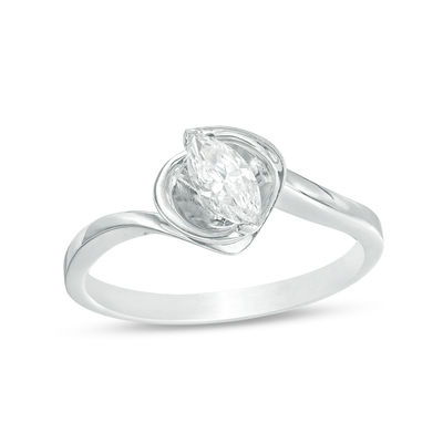 2.15 Carat 14KT White Gold Graceful Marquise Shape Solitaire Engagement Ring