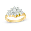 Thumbnail Image 4 of 1-1/6 CT. T.W. Diamond Sunburst Ring in 10K Gold