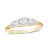 Thumbnail Image 0 of 1/3 CT. T.W. Diamond Past Present Future® Tri-Sides Twist Shank Engagement Ring in 10K Gold