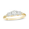 Thumbnail Image 1 of 1/3 CT. T.W. Diamond Past Present Future® Tri-Sides Twist Shank Engagement Ring in 10K Gold