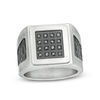 Thumbnail Image 0 of Men's 1/6 CT. T.W. Enhanced Black Composite Diamond Signet Ring in Stainless Steel