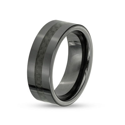 Simulated Hematite Magnetic Faceted 6mm Wide Band Size 7.5 