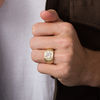 Thumbnail Image 1 of Men's Eagle Rectangular Signet Ring in 10K Gold