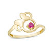 Thumbnail Image 0 of Child's Disney Twinkle Tilted Minnie Mouse Ruby Ring in 14K Gold - Size 4