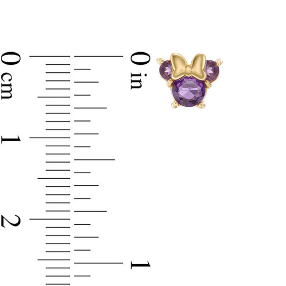 Child's Disney Twinkle Minnie Mouse Amethyst Stud Earrings in 14K Gold