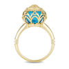 Thumbnail Image 3 of Enchanted Disney Jasmine Blue Topaz and 1/10 CT. T.W. Diamond Cage Ring in 14K Gold