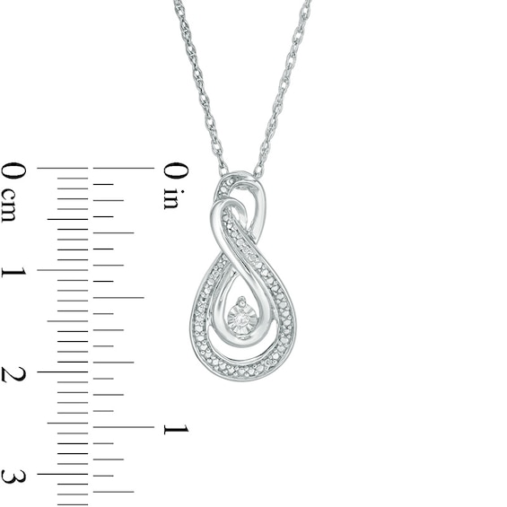 Diamond Accent Looped Infinity Pendant in Sterling Silver
