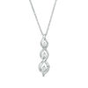 Thumbnail Image 0 of Diamond Accent Three Stone Flame Twist Pendant in Sterling Silver