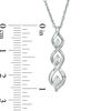 Thumbnail Image 2 of Diamond Accent Three Stone Flame Twist Pendant in Sterling Silver