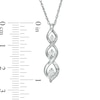 Thumbnail Image 3 of Diamond Accent Three Stone Flame Twist Pendant in Sterling Silver