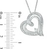 Thumbnail Image 3 of Diamond Accent Tilted Double Heart Outline Pendant in Sterling Silver