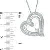 Thumbnail Image 2 of Diamond Accent Tilted Double Heart Outline Pendant in Sterling Silver