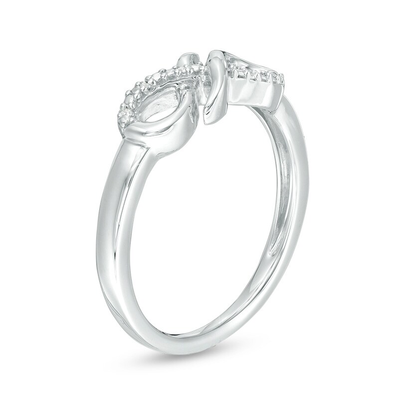 Main Image 3 of Diamond Accent Sideways Layered Infinity Ring in Sterling Silver