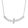 Thumbnail Image 0 of 1/20 CT. T.W. Diamond Bypass Necklace in Sterling Silver