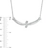 Thumbnail Image 3 of 1/20 CT. T.W. Diamond Bypass Necklace in Sterling Silver