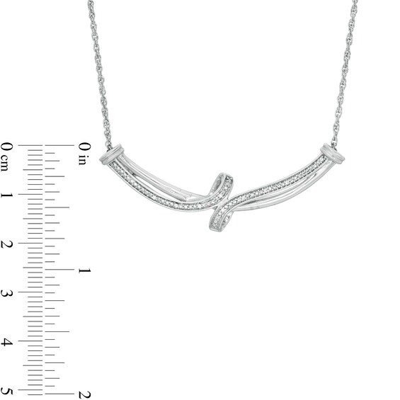 1/20 CT. T.w. Diamond Bypass Necklace in Sterling Silver