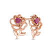 Thumbnail Image 1 of Child's Disney Twinkle Belle Ruby Beaded Rose Stud Earrings in 14K Gold