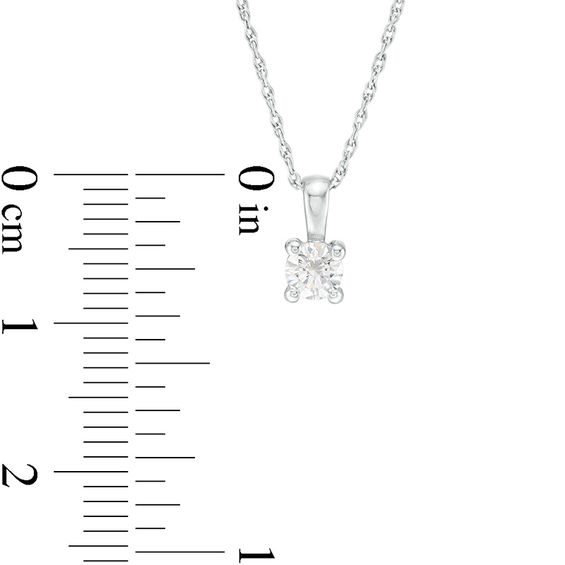 1/4 CT. Certified Diamond Solitaire Pendant in 14K White Gold (I/I1)