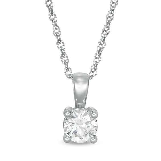 1/2 CT. Certified Diamond Solitaire Pendant in 14K White Gold (I/I1)