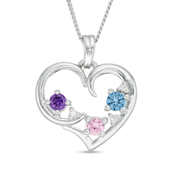 Zales Mother's Birthstone Overlay Engravable Heart Pendant (2-5 Stones and  Names) | Montebello Town Center