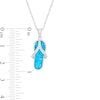 Thumbnail Image 2 of Lab-Created Blue Opal and White Sapphire Flip Flop Pendant in Sterling Silver