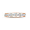 Thumbnail Image 4 of 1/15 CT. T.W. Diamond Open Twist Vintage-Style Anniversary Band in 10K Rose Gold