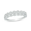 Thumbnail Image 1 of 1/15 CT. T.W. Diamond Scallop-Edged Multi-Row Vintage-Style Anniversary Band in 10K White Gold