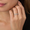 Thumbnail Image 3 of 1/15 CT. T.W. Diamond Scallop-Edged Multi-Row Vintage-Style Anniversary Band in 10K White Gold