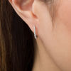 Thumbnail Image 2 of 1/4 CT. T.W. Certified Diamond Hoop Earrings in 14K White Gold (H/I1)
