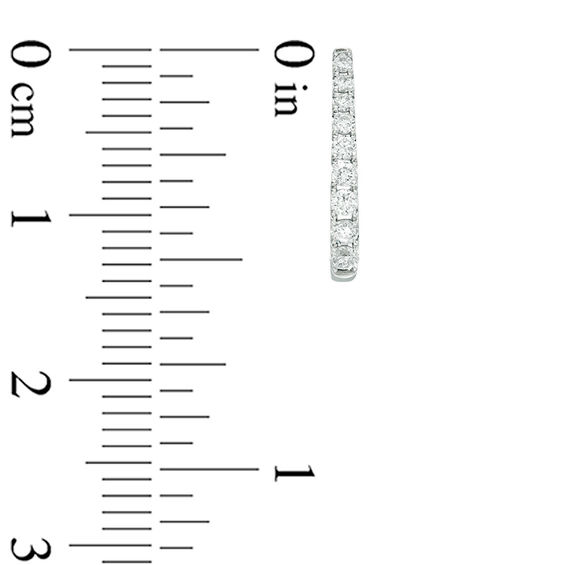 1/4 CT. T.W. Certified Diamond Hoop Earrings in 14K White Gold (H/I1) 1/4 CT. T.W. Certified Diamond Hoop Earrings in 14K White Gold (H/I1)
