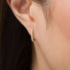 Thumbnail Image 1 of 1/4 CT. T.W. Certified Diamond Hoop Earrings in 14K Gold (H/I1)