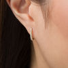 Thumbnail Image 2 of 1/4 CT. T.W. Certified Diamond Hoop Earrings in 14K Gold (H/I1)