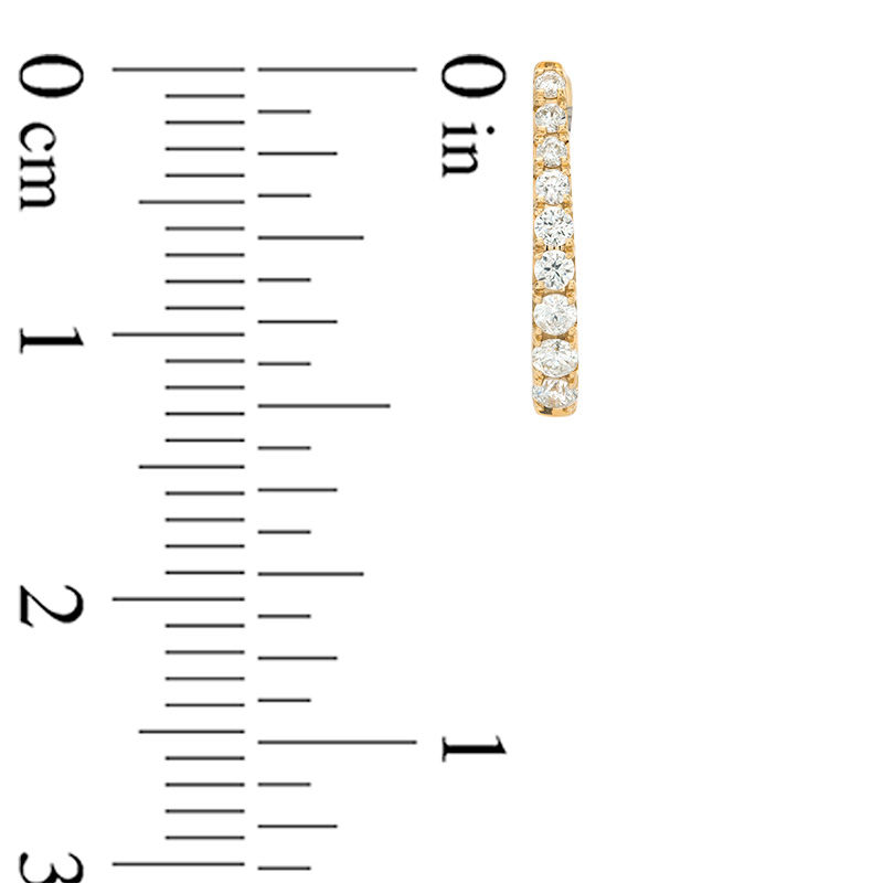Main Image 3 of 1/4 CT. T.W. Certified Diamond Hoop Earrings in 14K Gold (H/I1)