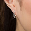 Thumbnail Image 2 of 1/2 CT. T.W. Certified Diamond Hoop Earrings in 14K White Gold (H/I1)