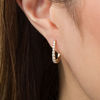 Thumbnail Image 1 of 1/2 CT. T.W. Certified Diamond Hoop Earrings in 14K Gold (H/I1)