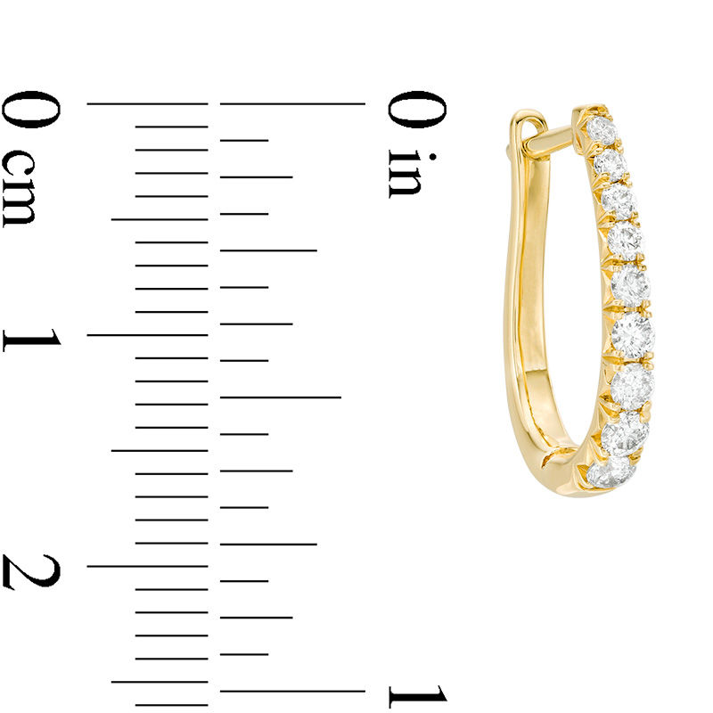 Main Image 3 of 1/2 CT. T.W. Certified Diamond Hoop Earrings in 14K Gold (H/I1)