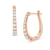 Thumbnail Image 0 of 1/2 CT. T.W. Certified Diamond Hoop Earrings in 14K Rose Gold (H/I1)