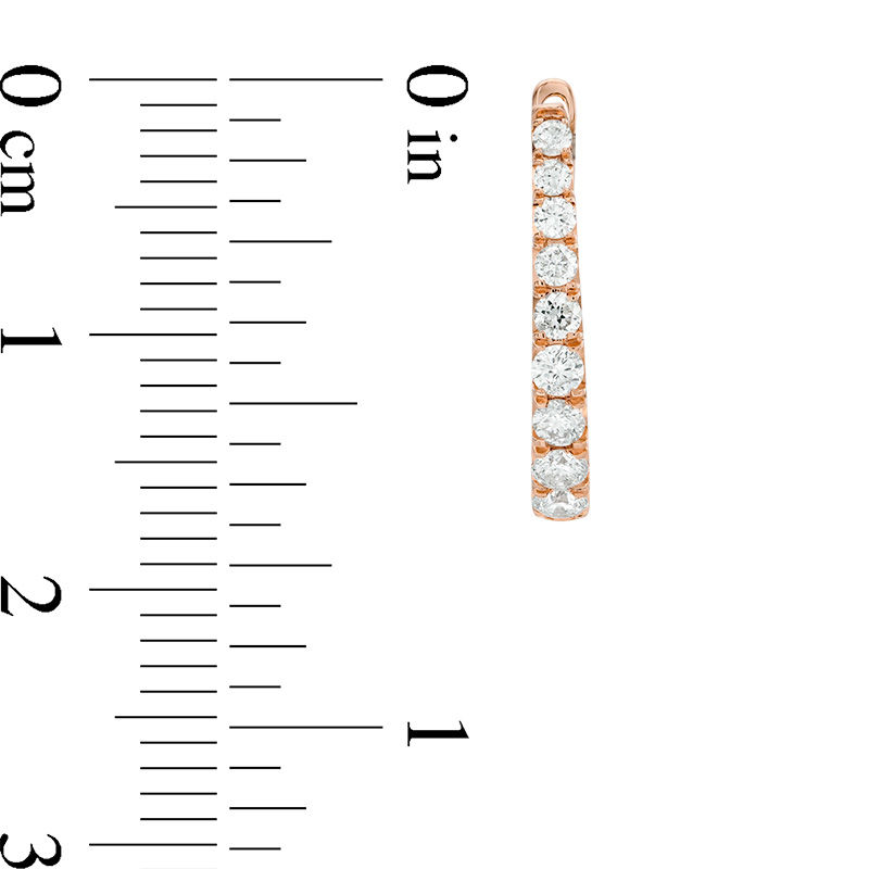 1/2 CT. T.W. Certified Diamond Hoop Earrings in 14K Rose Gold (H/I1)